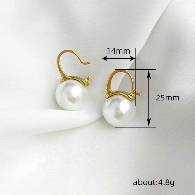 Pearl Stud Huggies