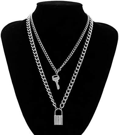 Lock-Key Double Chain Necklace - Hesper