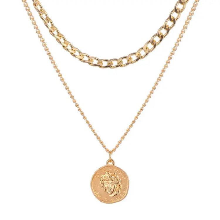 Coin Double Chain Necklace - Hesper