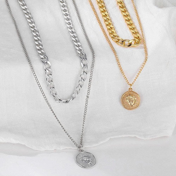 Coin Double Chain Necklace - Hesper