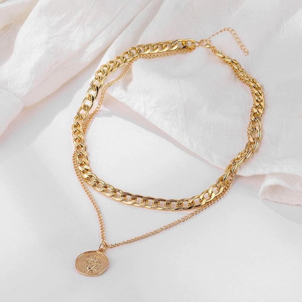 Coin Double Chain Necklace - Hesper