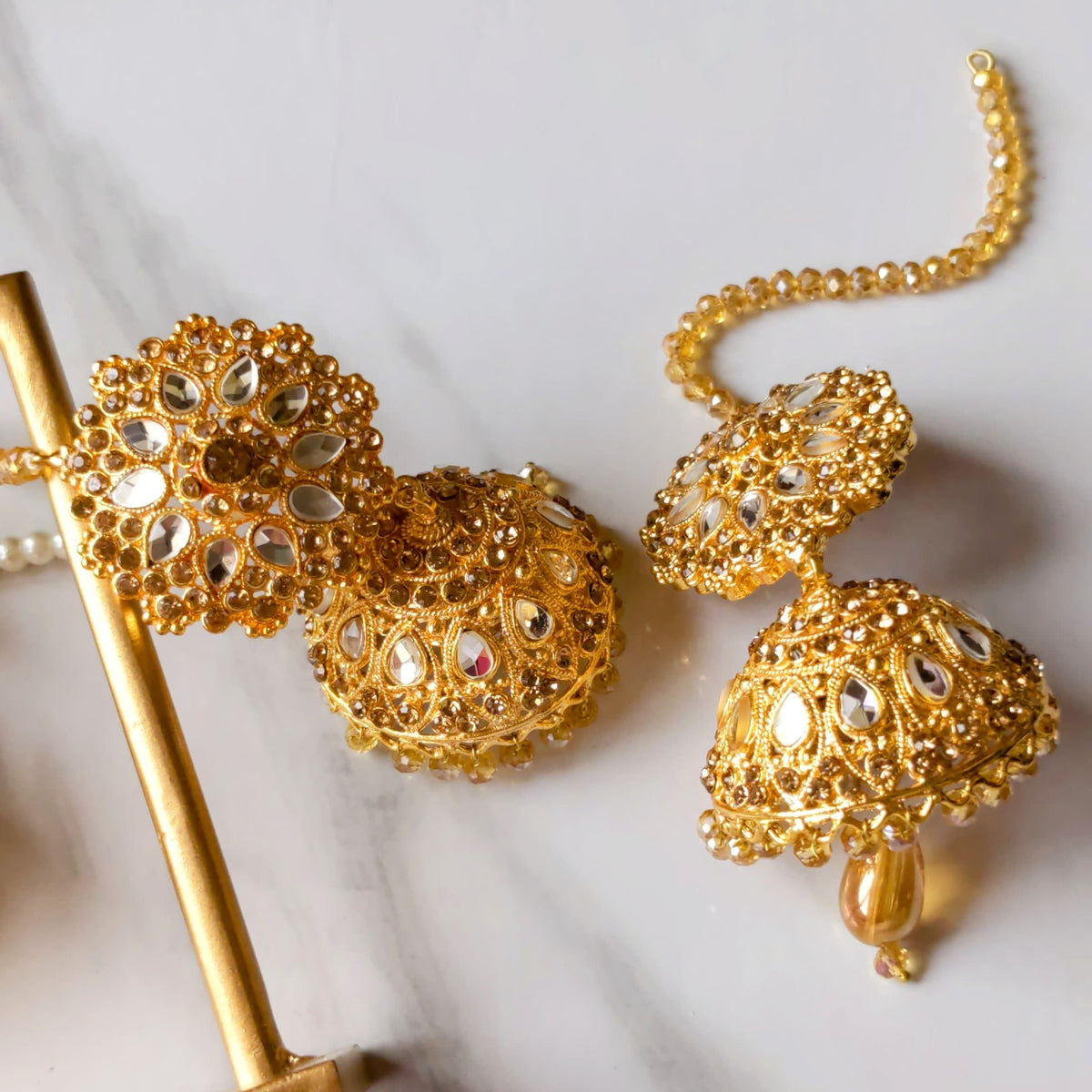 Kundan Jhumka Earrings