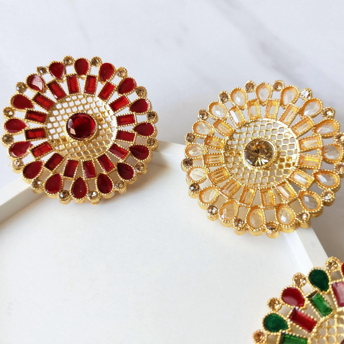 Adjustable Gold Stone Ring - Hesper