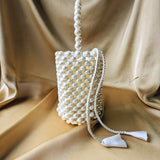Bucket Pearl Beaded Bag | Beaded Purse - Hesper