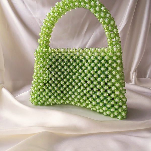 Apple Green Beaded Handbag | Beaded Purse - Hesper