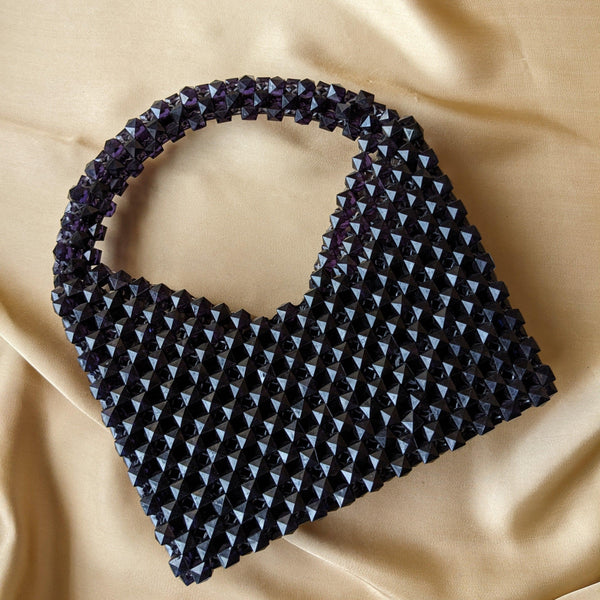 Unique Black Beaded Bag | Beaded Purse