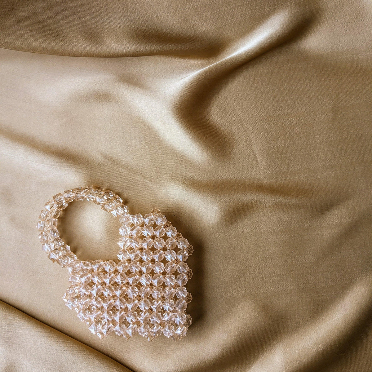 Mini Peach Heart Beaded Handbag | Beaded Purse