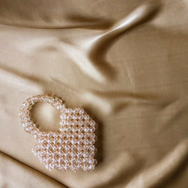 Mini Peach Heart Beaded Handbag | Beaded Purse