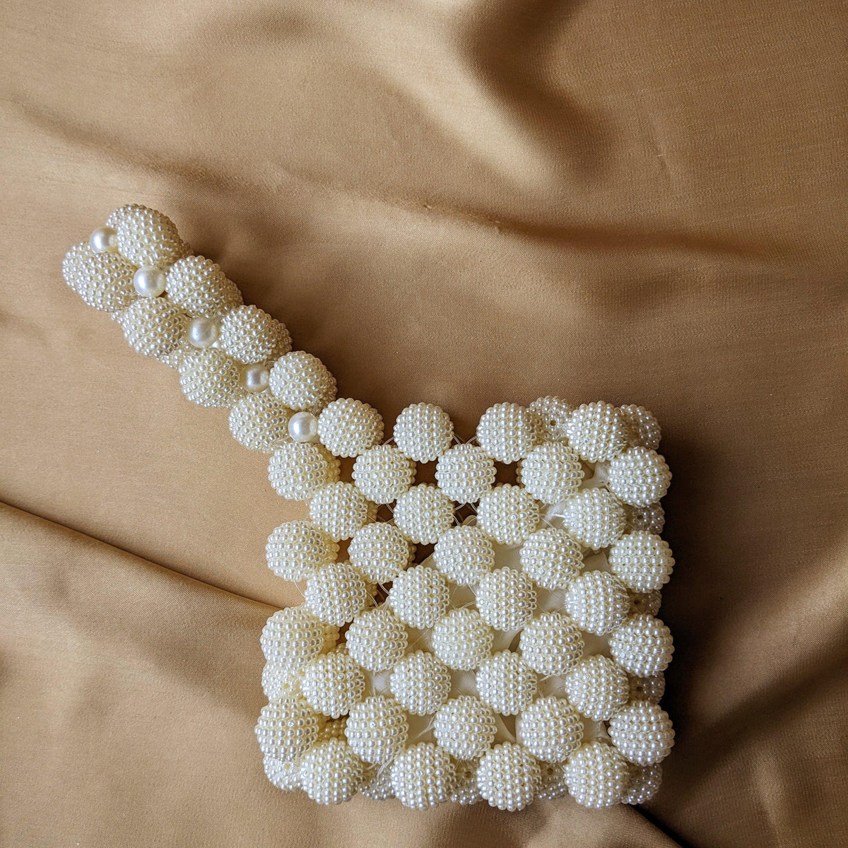 Rhombus Pearl Grape Beaded Handbag | Beaded Purse