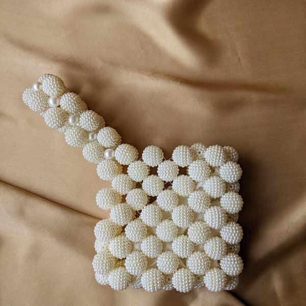 Rhombus Pearl Grape Beaded Handbag | Beaded Purse