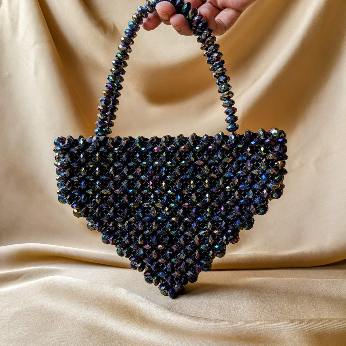 Multicolor Beaded Triangular Bag | Beaded Purse