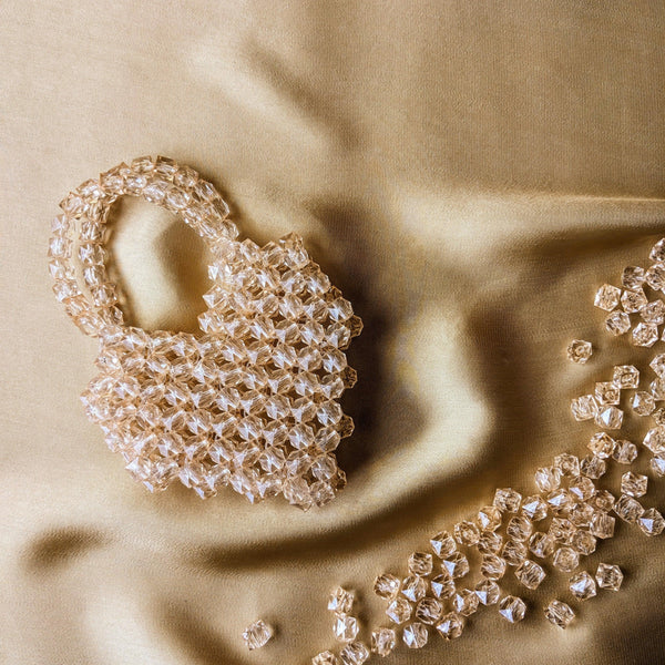 Mini Peach Heart Beaded Handbag | Beaded Purse
