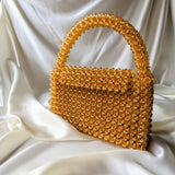 Rust Orange Beaded Handbag | Beaded Purse - Hesper