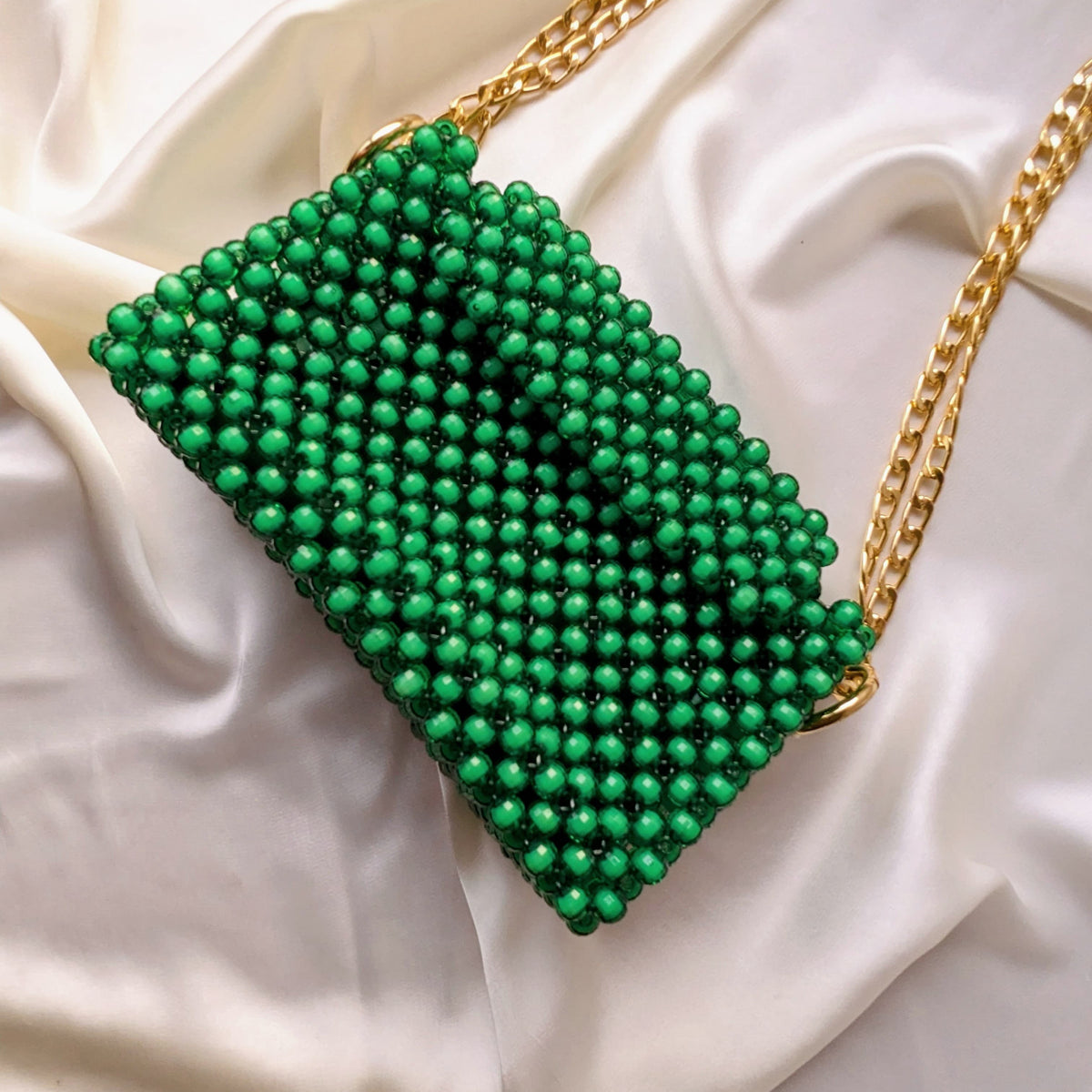 Emerald Green Beaded Bag - Hesper