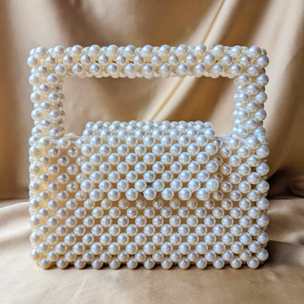 Square Pearl Beaded Handbag | Beaded Purse