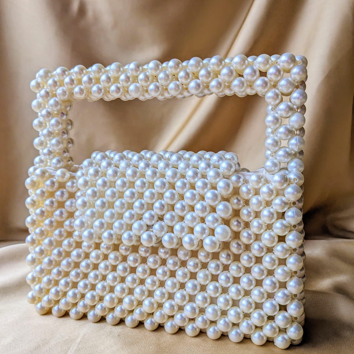 Square Pearl Beaded Handbag | Beaded Purse