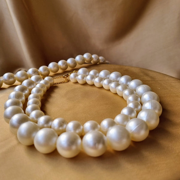 Double Layer Statement Pearl Necklace | Pearl Jewelry