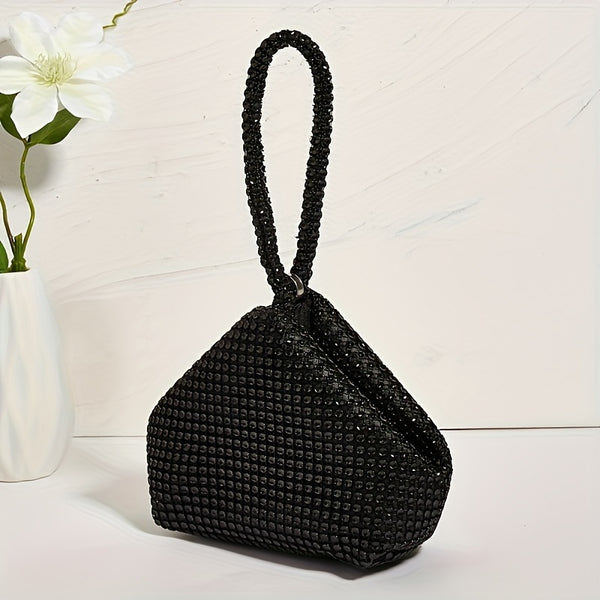 Mini Rhinestone Asymmetrical Shape Clutch