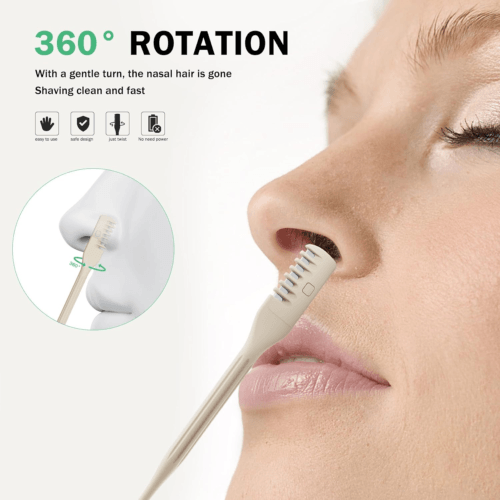 Pack of 3 Washable Nose Hair Remover | Nasal Hair Shaver | 360 Degree Rotating Nose Hair Trimmer